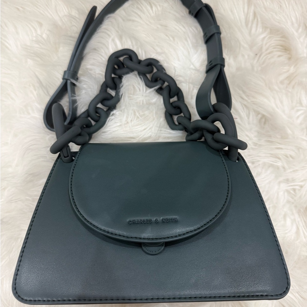 Charles & Keith Teal Shoulder Bag